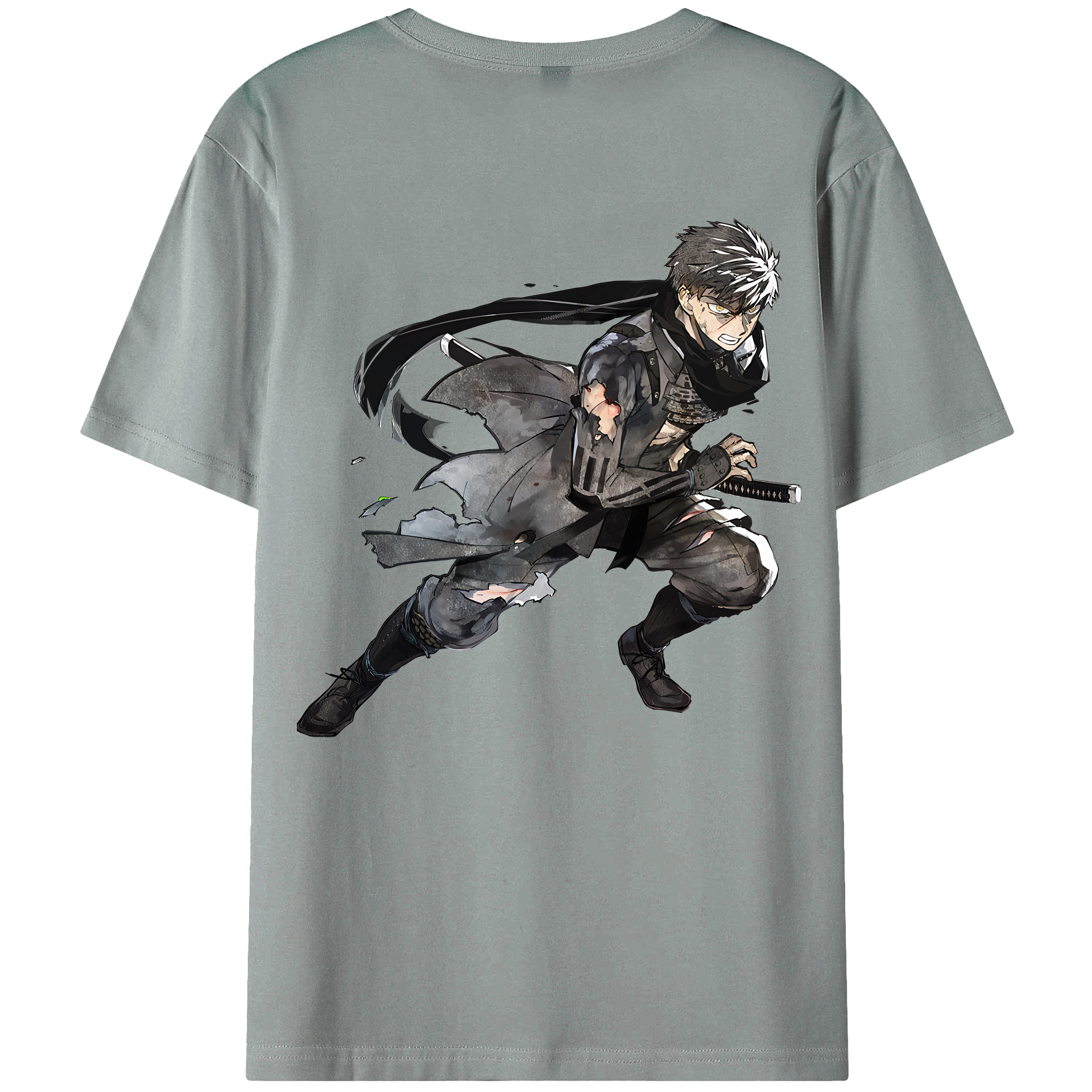（画像用） 刀剣乱舞 Touken Ranbu 綿100％ メンズ半袖Tシャツ（バックプリント） 通気性